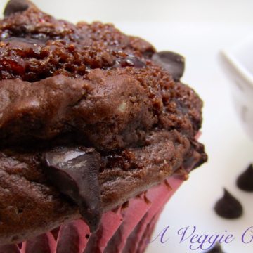 Vegan chocolate raspberry muffins
