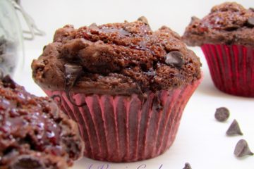 Vegan chocolate raspberry muffins